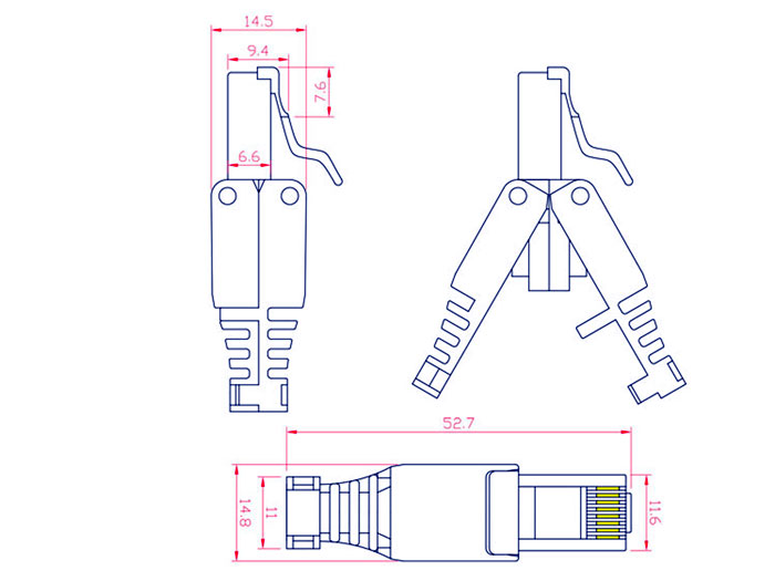 Ficha Macho 8P8C Cat. 6 - RJ45 - Conexão Manual