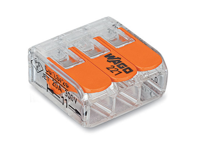 Wago 221-413 - Borne de Connexion - 3 Junctions Jusqu'à 4.0 mm² - 92214130