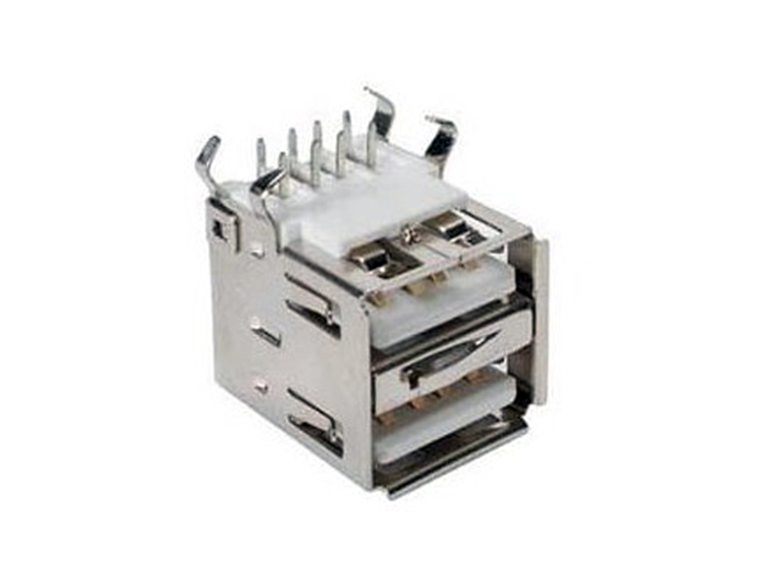 Ficha USB-B Fêmea Circuito Impresso Duplo Cotovelo