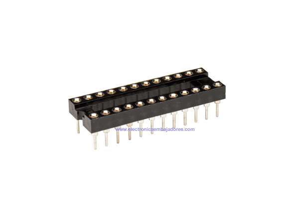 DIL Socket Integrated Circuit - 24 Pins - Narrow - Turned Pin