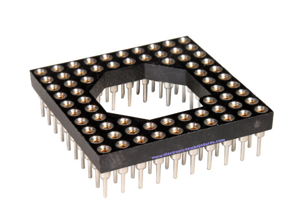 PGA Socket Integrated Circuit - 68 Pins - Turned Pin - 25 x 25 mm