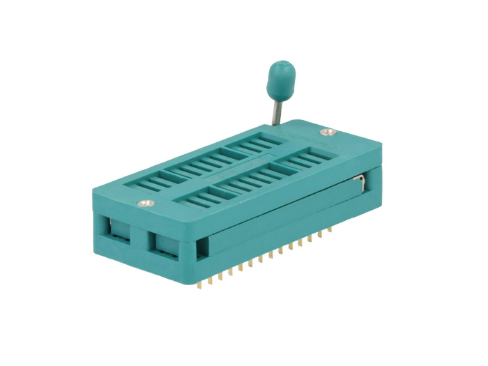 Support de Circuit intégré à force d'insertion nulle 28 Pòles - ZIF - 15,24 mm