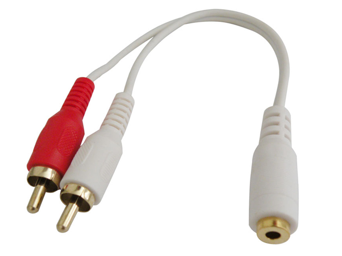 Conexión Jack 3,5 Hembra a 2 RCA Macho - 0598