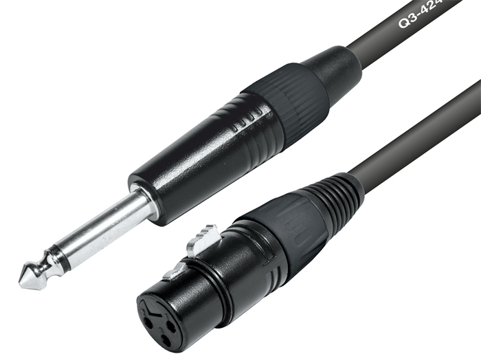 6.3 Mono Jack Male to 3 Pole XLR Female Cable - 10 m