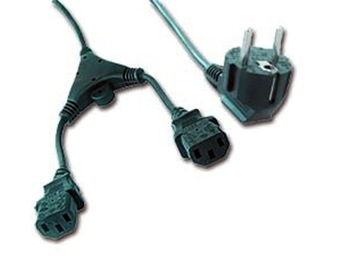 SCHUKO to 2-way IEC 60320 C13 Female Power Cable