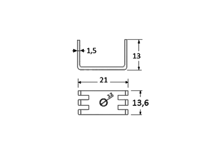 Dissipateur Thermique 13,60 x 21,0 x 13,00 mm TO220 - 2905.8
