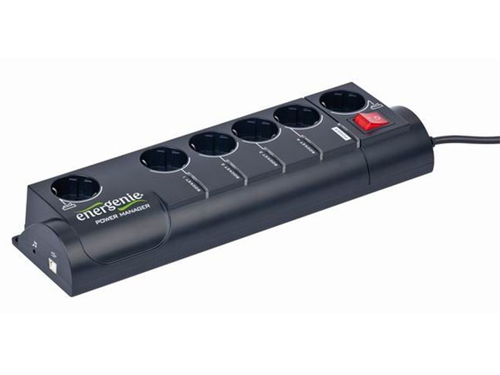 EnerGenie EG-PMS2 - Regleta de Red Inteligente, Programable y Protegida a Sobretensiones - USB