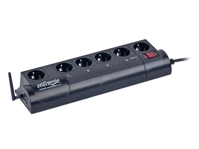 EnerGenie EG-PMS2-WLAN - Regleta de Red WiFi, Inteligente, Programable y Protegida a Sobretensiones - LAN WiFi
