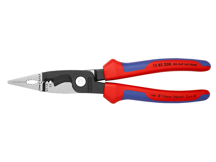 Knipex 13 82 200 - Alicate Multifuncion - Pelacables - Crimpar Punteras Huecas, Etc