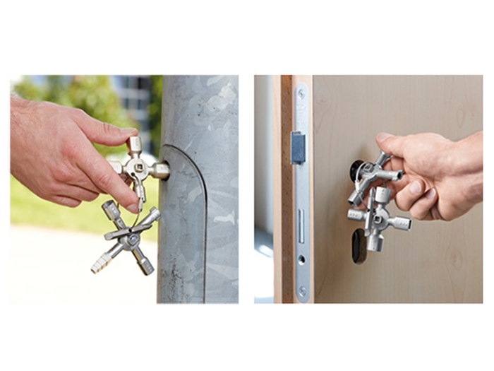 Knipex 00 11 01 TwinKey - LLave Seguridad para Armarios de Control, Ventanas y Sistemas de Cierre