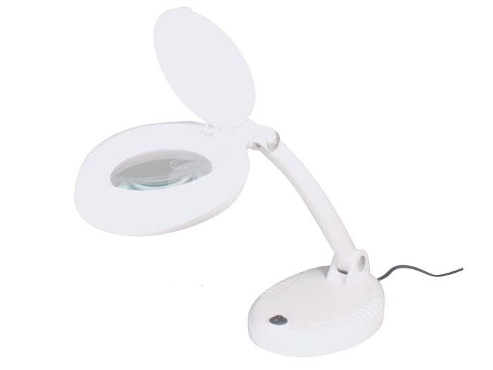 Lupa de Mesa 92 mm com Luz 40 LEDs e Pé de Suporte - 3+8 Dioptrias