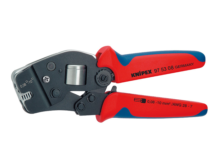 Knipex 97 53 08 SB - Tenaza Crimpadora Frontal de Punteras Huecas