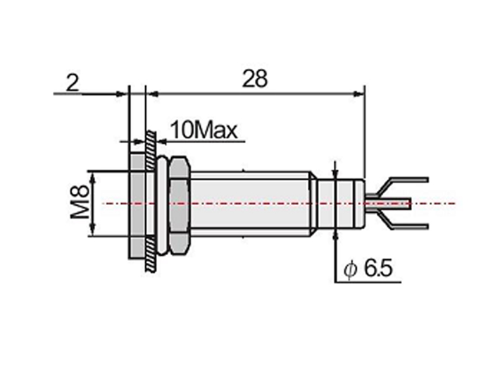 SWITCHTRONIX - LED Pilot Light 8 mm 230 V Blue - Black body