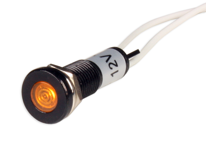 SWITCHTRONIX - Indicador LED 8 mm 6 V Âmbar - Corpo Preto