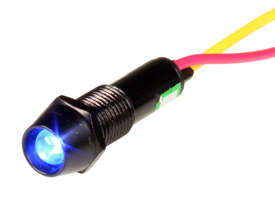 SWITCHTRONIX - Voyant LED 8 mm 220 V Bleu - Boitier Noir