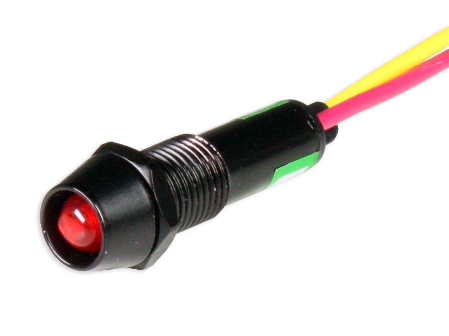 SWITCHTRONIX - Indicador LED 8 mm 12 V Vermelho - Corpo Preto