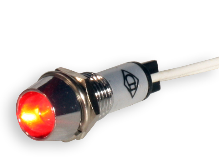 SWITCHTRONIX - Indicador LED 8 mm 24 V Vermelho - Cromo