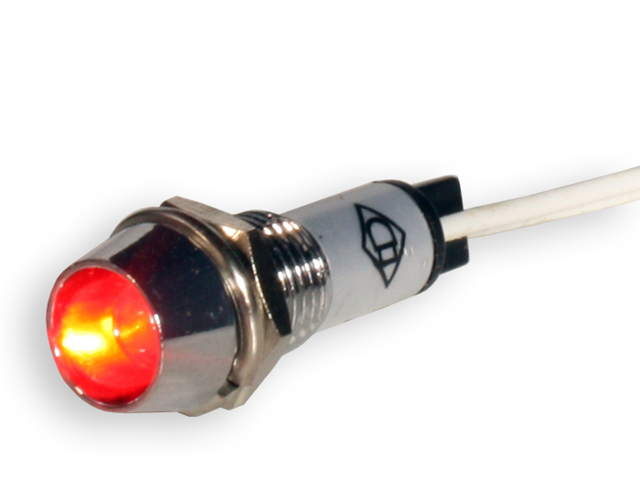 SWITCHTRONIX - Indicador LED 8 mm 12 V Vermelho - Cromo