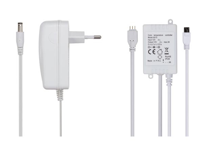 Velleman - Roll of Self-Adhesive Warm and cool White LED Strip with Remote Control & Power Supply Adapter - 5 m - LEDS12CWW