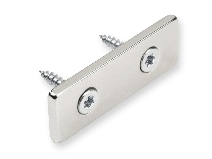 Neodymium Magnet - 60 x 20 x 4 mm - N45 - with Holes for Screws