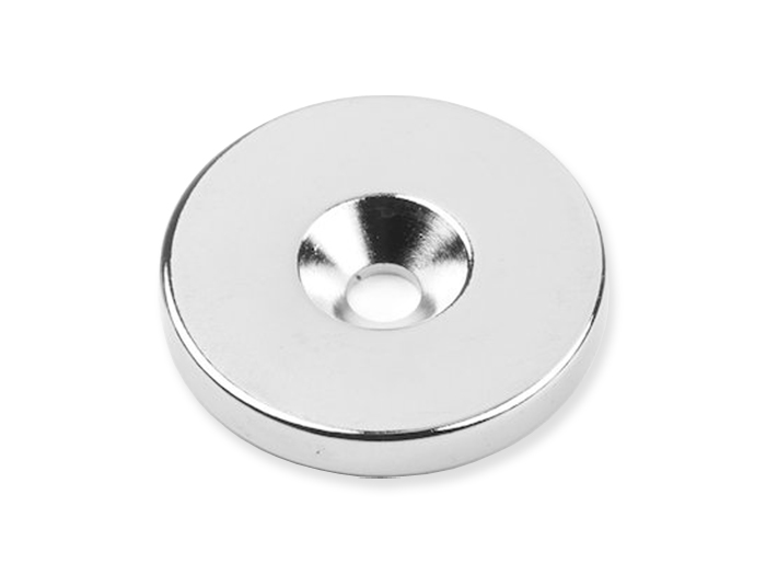 Neodymium Magnet - Disque - Ø27 x 4 mm - N35 - with Holes for Screws