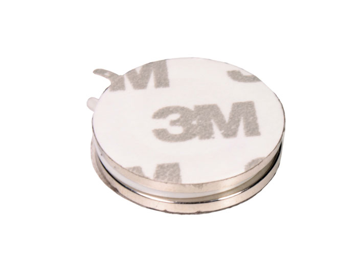 2 Pièces d&aposAimants Autocollants Ø25 x 2 mm - N40 - ADHES. W/TAIL D25X2