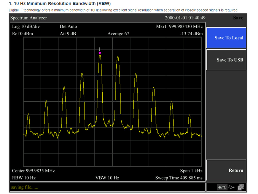 Owon XSA1036-TG - Analizador de Espectros - 9 kHz - 3,6 GHz 10,4