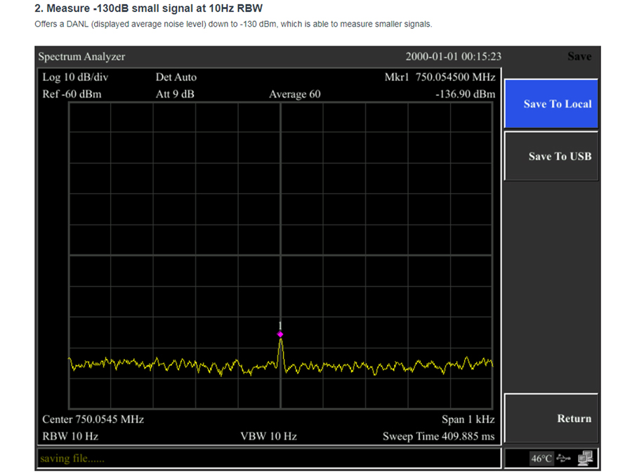 Owon XSA1036-TG - Analizador de Espectros - 9 kHz - 3,6 GHz 10,4