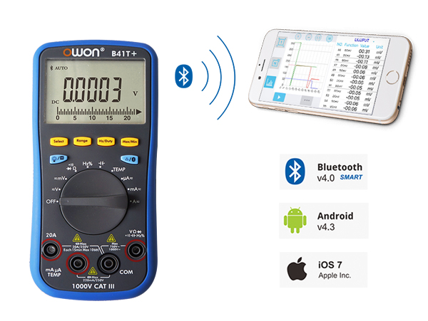Owon B41T+ - Multímetro Digital - Bluetooth - Datalogger (Registrador) - True RMS