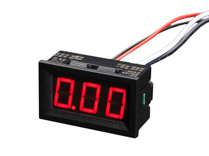 SWITCHTRONIX - Amperímetro Digital con LED - 0 .. 9,99 A