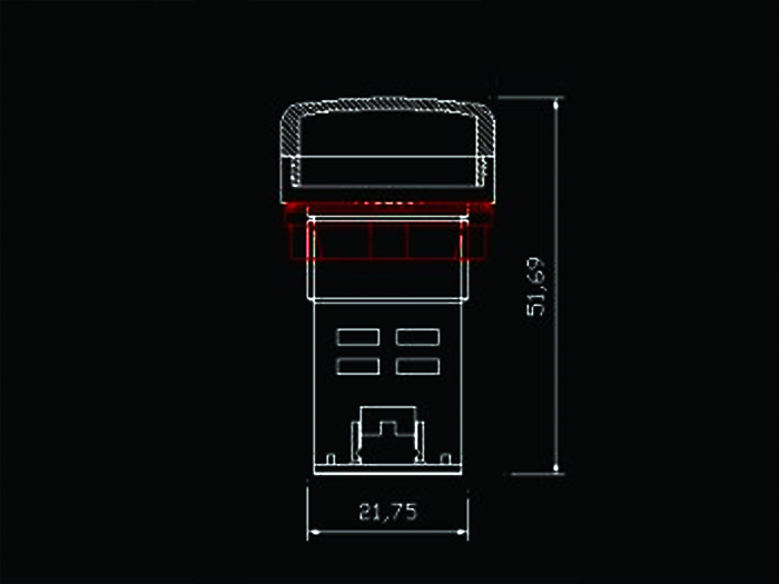 SWITCHTRONIX - Voltímetro Digital - 3,5 .. 60 Vcc - Rojo - Ø22mm