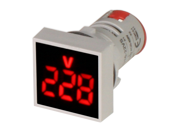 SWITCHTRONIX - Voltímetro Digital - 50 .. 450 Vca - Vermelho - Ø22 mm