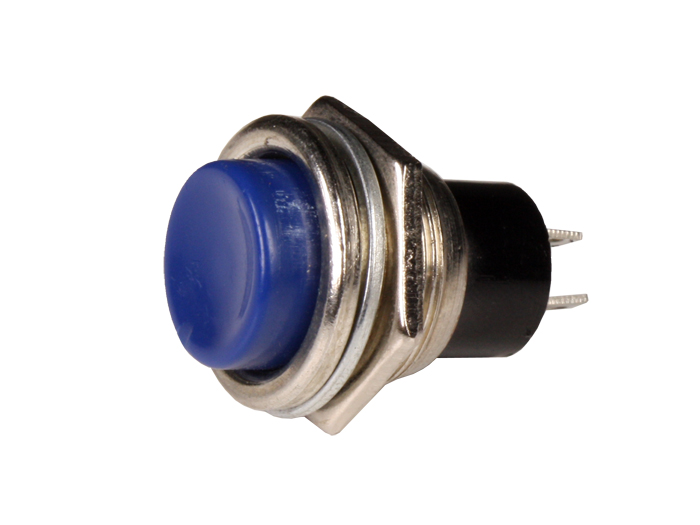 Panel-Mount Push Button Switch - 1NC - Blue