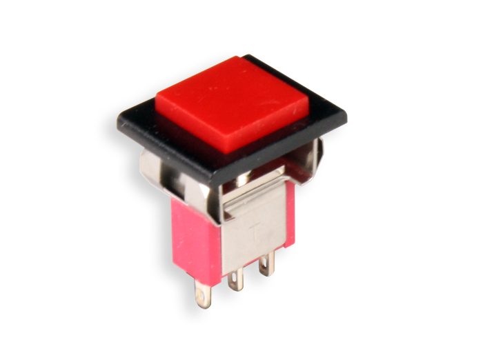 Botão de Pressão Painel Comutado Reto - Vermelho