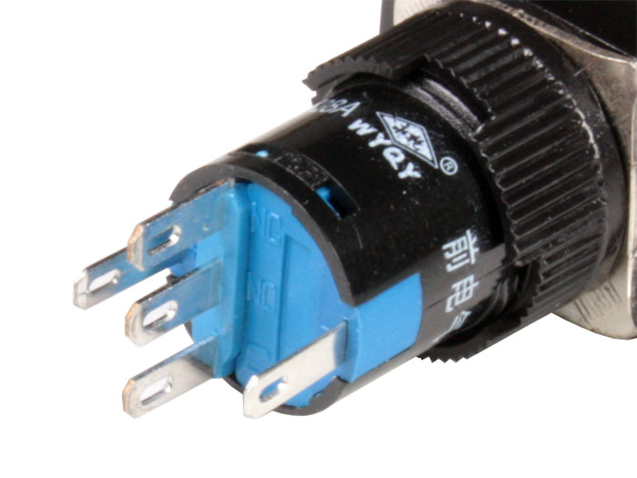 Serie 37 - Panel-Mount Push Button Switch - Interlocked - 1NO + 1NC - 220 V Blue LED - 3140032BU