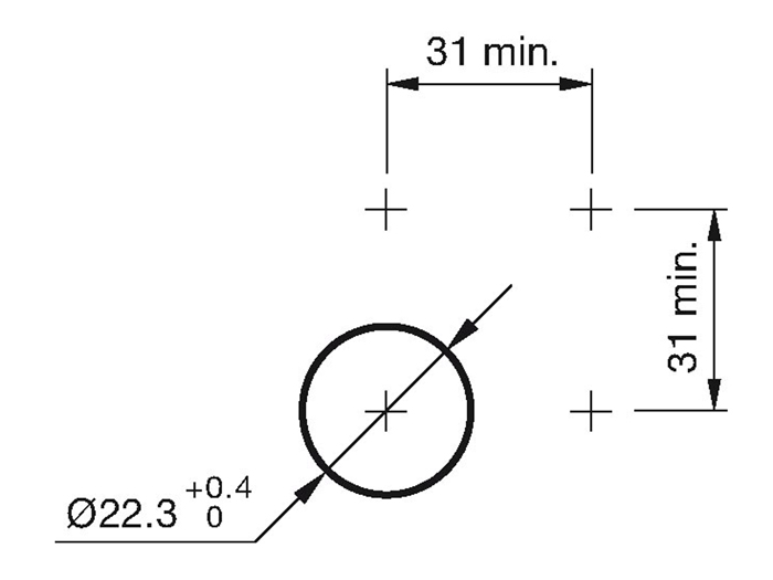 EAO Serie 82 - Anti-Vandal Push Button Switch without Interlocking - IP67 - Ø22 mm - 1NA + 1NC - LED Red 12 V - 82-6151.1113