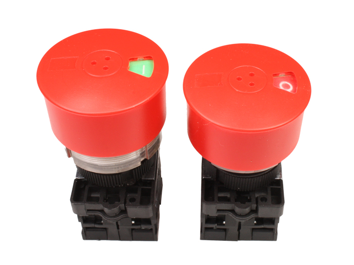 SWITCHTRONIX - Ø22 mm 1NC + 1NC Mushroom Stop Button - Ø40 mm Mushroom Emergency Button - Push-pull