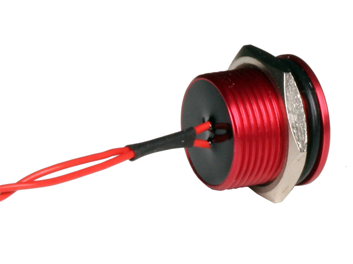 SWITCHTRONIX - Ø16 mm Piezoelectric Panel-Mount Anodized Red Push Button