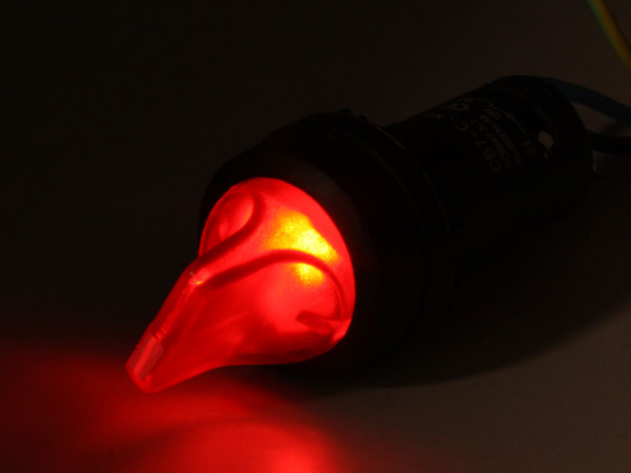 SWITCHTRONIX - Ø22 mm 1NO + 1NC Illuminated 220 V Red Two-Way Rotary Switch