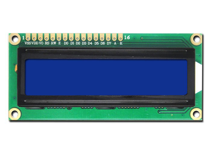 LCD Alfanumérico 16 x 2 Verde no Azul - LCD1602A