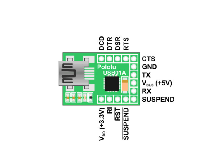 Pololu - Módulo Adaptador miniUSB a Série - 391