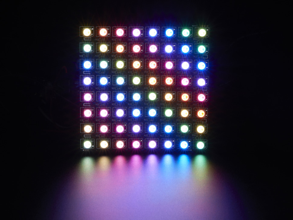 Matriz LED Flexível 8 x 8 - 64 x WS2812 5050 RGB