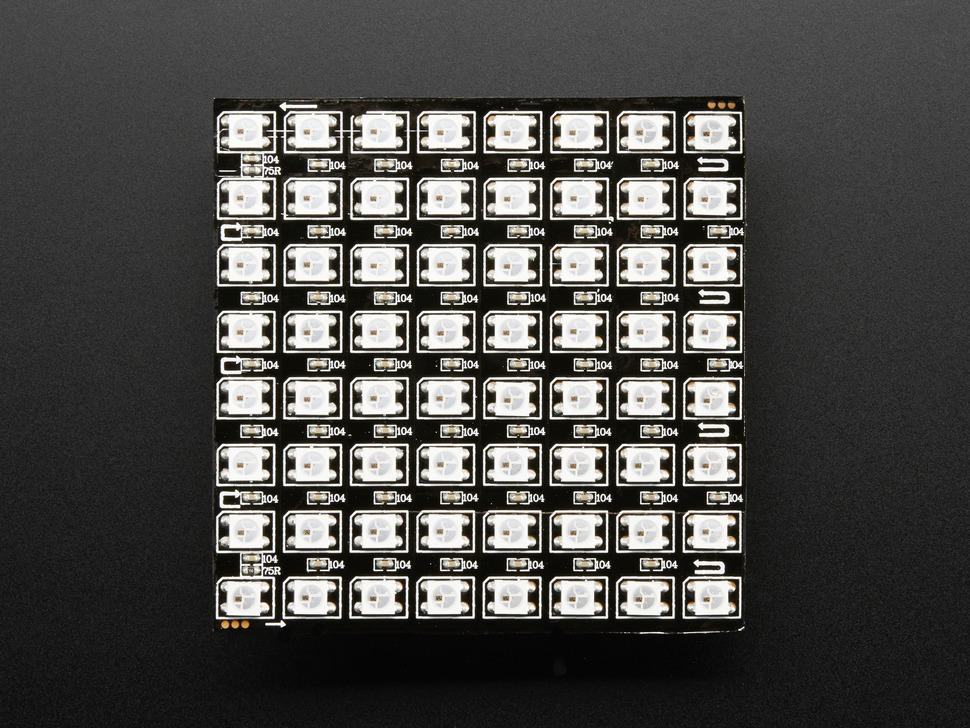 Matriz LED Flexível 8 x 8 - 64 x WS2812 5050 RGB