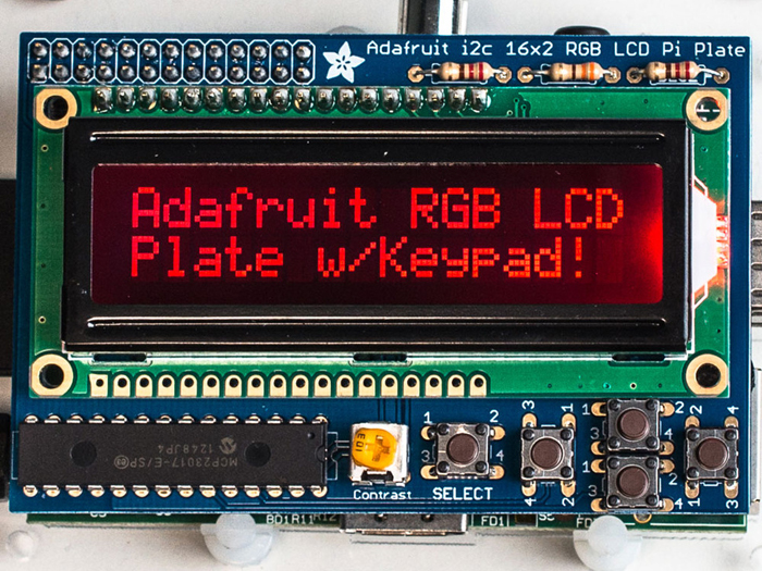 Adafruit 1110 - RGB Negative 16 x 2 LCD + Keypad Kit for Raspberry Pi