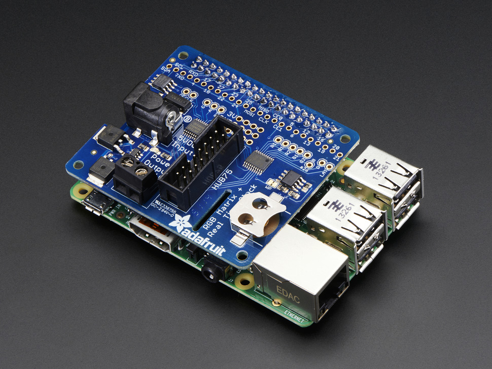 Adafruit 2345 - RGB Matrix HAT + RTC for Raspberry Pi