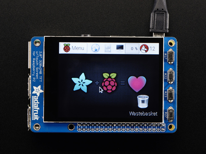 Adafruit PiTFT plus - Tela TFT Tátil Capacitiva 2,8” 320 x 240 px para Raspberry Pi - 2423