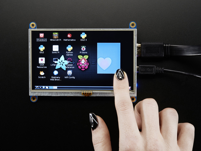 Adafruit 2260 - Tela TFT 5” Tátil - 800 x 480 px - HDMI