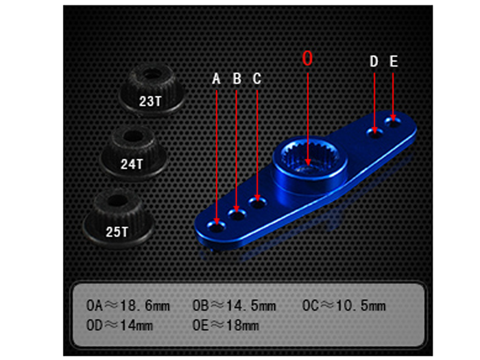 Power HD - Bras en Aluminium pour Servomoteur - Type B