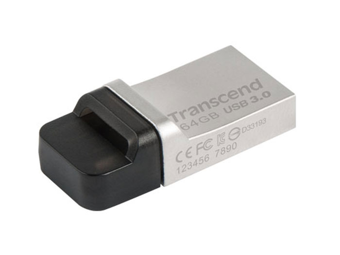 Transcend JetFlash 880 - Pendrive 64 Gb con Conector dual USB 3.0 y microUSB - DTDUO3/64GB