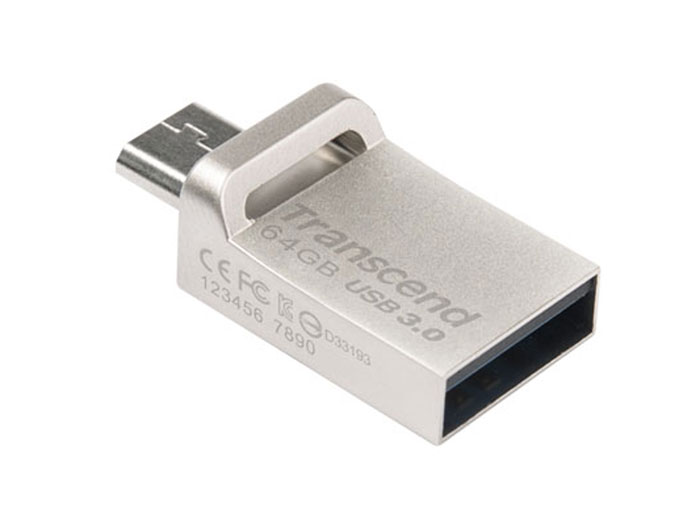 Transcend JetFlash 880 - Pendrive 64 Gb con Conector dual USB 3.0 y microUSB - DTDUO3/64GB